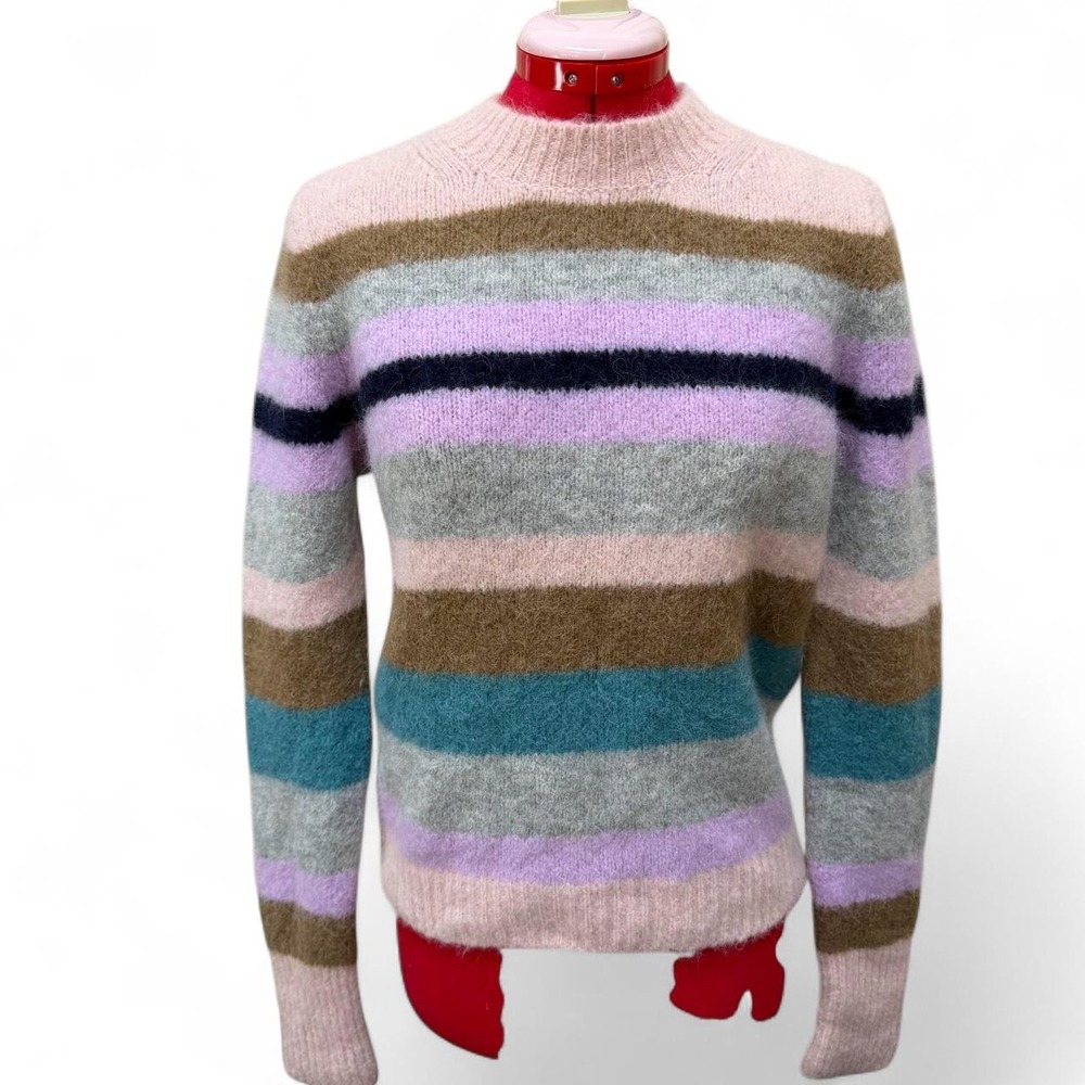 Point Sur alpaca wool multi-colored striped sweater medium boho cottagecore